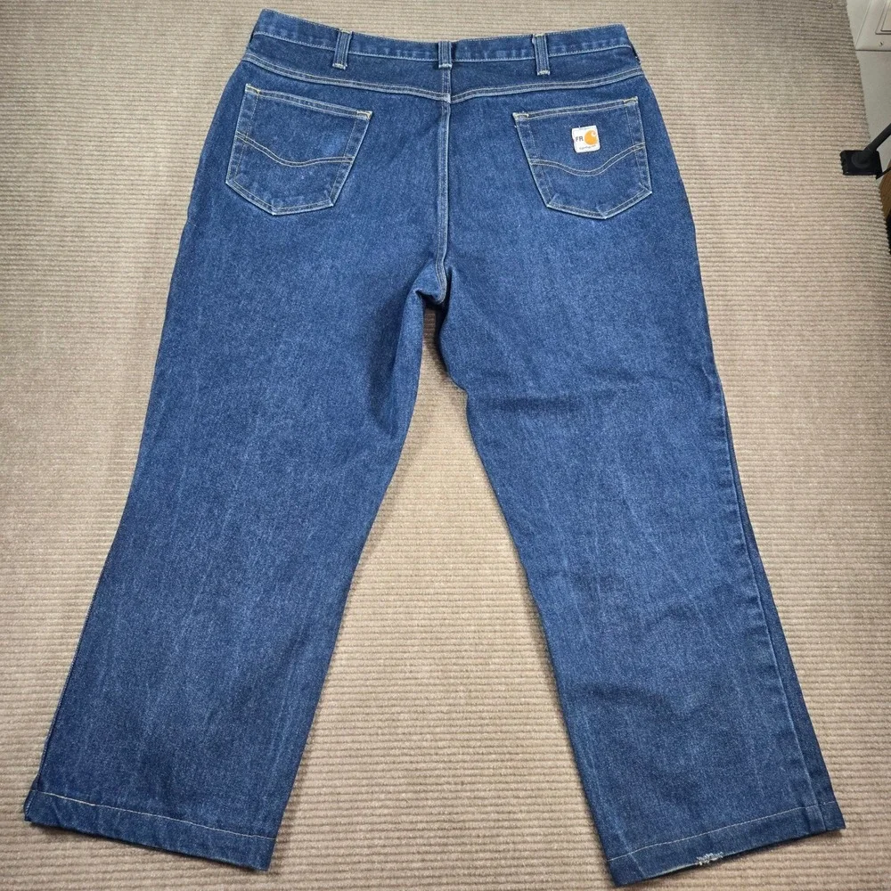 Carhartt Mens 40x32 Blue FR Flame Resistant Relaxed Straight Denim Work Pants‎